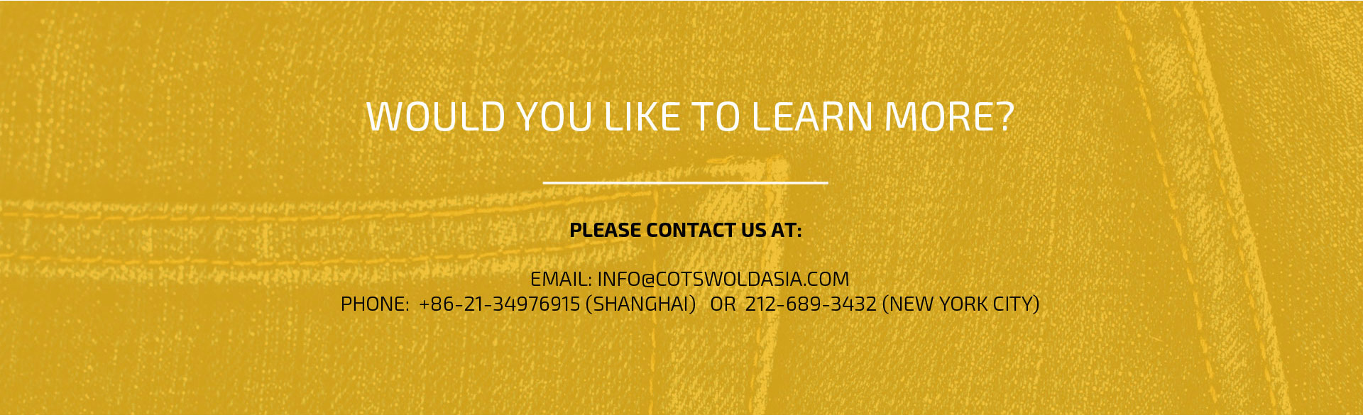 Cotswold Apparel Global leader in development and distribution of